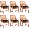 Image de vidaXL - Tuinstoelen - 8 - st - met - kussens - massief - acaciahout