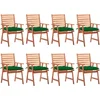 Image de vidaXL - Tuinstoelen - 8 - st - met - kussens - massief - acaciahout