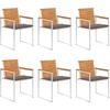Image de vidaXL - Tuinstoelen - 6 - st - met - kussens - massief - acaciahout
