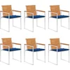 Image de vidaXL - Tuinstoelen - 6 - st - met - kussens - massief - acaciahout
