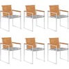 Image de vidaXL - Tuinstoelen - 6 - st - met - kussens - massief - acaciahout