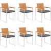 Image de vidaXL - Tuinstoelen - 6 - st - met - kussens - massief - acaciahout