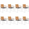 Image de vidaXL - Tuinstoelen - 8 - st - met - kussens - massief - acaciahout