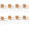 Image de vidaXL - Tuinstoelen - 8 - st - met - kussens - massief - acaciahout