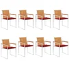 Image de vidaXL - Tuinstoelen - 8 - st - met - kussens - massief - acaciahout