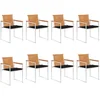 Image de vidaXL - Tuinstoelen - 8 - st - met - kussens - massief - acaciahout