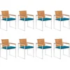 Image de vidaXL - Tuinstoelen - 8 - st - met - kussens - massief - acaciahout
