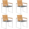 Image de vidaXL - Tuinstoelen - 4 - st - met - kussens - massief - teakhout