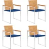 Image de vidaXL - Tuinstoelen - 4 - st - met - kussens - massief - teakhout