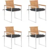 Image de vidaXL - Tuinstoelen - 4 - st - met - kussens - massief - teakhout