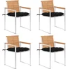 Image de vidaXL - Tuinstoelen - 4 - st - met - kussens - massief - teakhout
