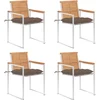 Image de vidaXL - Tuinstoelen - 4 - st - met - kussens - massief - teakhout