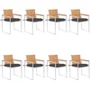 Image de vidaXL - Tuinstoelen - 8 - st - met - kussens - massief - teakhout