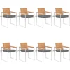 Image de vidaXL - Tuinstoelen - 8 - st - met - kussens - massief - teakhout