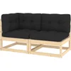 Image de vidaXL - 2-delige - Loungeset - met - kussens - massief - grenenhout