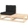 Image de vidaXL - 2-delige - Loungeset - met - kussens - massief - grenenhout