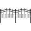 Image de vidaXL - Tuinhek - met - speerpunt - zwart - 240x75 - cm - gepoedercoat - staal