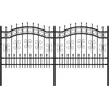 Image de vidaXL - Tuinhek - met - speerpunt - zwart - 240x100 - cm - gepoedercoat - staal