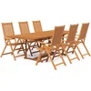 Image de vidaXL - 7-delige - Tuinset - massief - acaciahout - 160-240 - cm