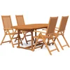 Image de vidaXL - 5-delige - Tuinset - massief - acaciahout - 120-170 - cm