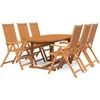 Image de vidaXL - 7-delige - Tuinset - massief - acaciahout - 120-170 - cm