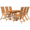 Image de vidaXL - 7-delige - Tuinset - massief - acaciahout - 120-170 - cm