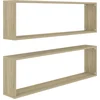 Image de vidaXL - Wandschappen - kubus - 2 - st - 100x15x30 - cm - bewerkt - hout - sonoma - eiken