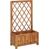 Image de vidaXL - Plantenbak - verhoogd - met - latwerk - massief - acaciahout