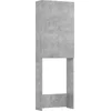 Image de vidaXL - Wasmachinekast - 64x25,5x190 - cm - betongrijs