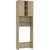 Image de vidaXL - Wasmachinekast - 64x25,5x190 - cm - sonoma - eikenkleurig