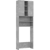 Image de vidaXL - Wasmachinekast - 64x25,5x190 - cm - betongrijs