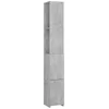 Image de vidaXL - Badkamerkast - 25x26,5x170 - cm - bewerkt - hout - betongrijs