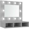 Image de vidaXL - Spiegelkast - met - LED-verlichting - 60x31,5x62 - cm - betongrijs