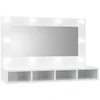 Image de vidaXL - Spiegelkast - met - LED-verlichting - 90x31,5x62 - cm - hoogglans - wit
