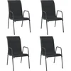 Image de vidaXL - Tuinstoelen - 4 - st - staal - en - textileen - zwart