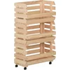 Image de vidaXL - Groentetrolley - 37x30x80 - cm - massief - grenenhout