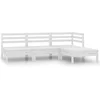 Image de vidaXL - 4-delige - Loungeset - massief - grenenhout - wit