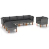 Image de vidaXL - 7-delige - Loungeset - poly - rattan - en - eucalyptushout - grijs