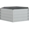 Image de vidaXL - Plantenbak - verhoogd - 129x45 - cm - gegalvaniseerd - staal - zilverkleur