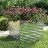 Image de vidaXL - Plantenbak - verhoogd - 100x100x77 - cm - gegalvaniseerd - staal - zilver