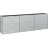 Image de vidaXL - Plantenbak - verhoogd - 240x40x77 - cm - gegalvaniseerd - staal - zilver