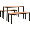 Image de vidaXL - 3-delige - Tuinset - staal - en - HKC - bruin - en - zwart