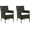 Image de vidaXL - Tuinstoelen - 2 - st - met - kussens - poly - rattan - zwart