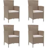 Image de vidaXL - Tuinstoelen - 4 - st - met - kussens - poly - rattan - beige