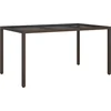 Image de vidaXL - Tuintafel - 150x90x75 - cm - gehard - glas - en - poly - rattan - bruin
