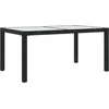 Image de vidaXL - Tuintafel - 150x90x75 - cm - gehard - glas - en - poly - rattan - zwart