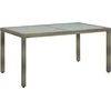 Image de vidaXL - Tuintafel - 150x90x75 - cm - gehard - glas - en - poly - rattan - grijs