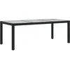 Image de vidaXL - Tuintafel - 190x90x75 - cm - gehard - glas - en - poly - rattan - black