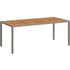 Image de vidaXL - Tuintafel - 190x90x75 - cm - poly - rattan - en - acaciahout - grijs