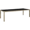 Image de vidaXL - Tuintafel - 250x100x75 - cm - gehard - glas - en - poly - rattan - beige